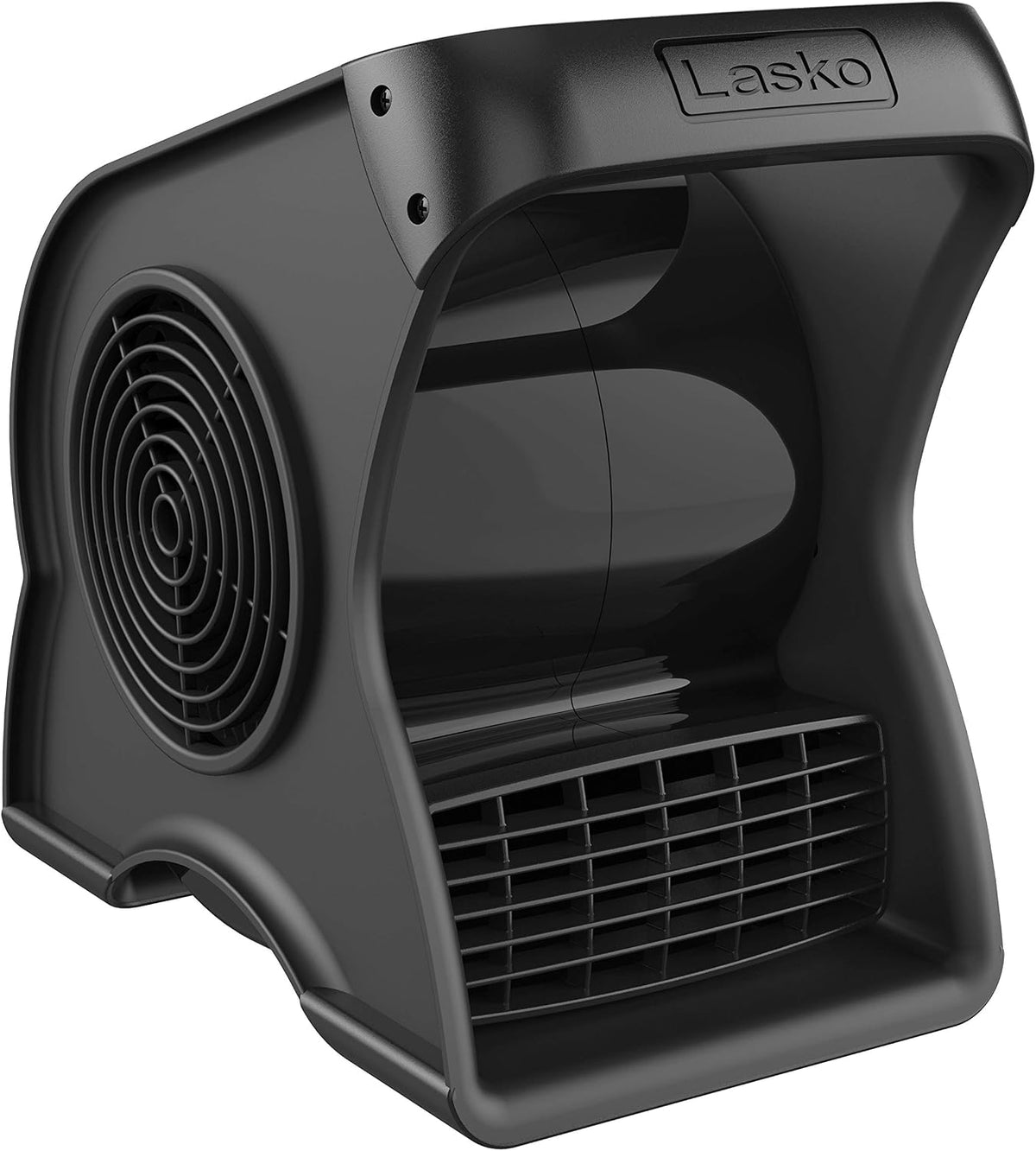 Lasko Pivoting High Velocity Portable Utility Fan - 12" - U12104 - Black | Adjustable Air Mover Blower Fan for Bedroom, Office Desk, Garage, and Home, With 2 Outlets 120V, 3 Speeds